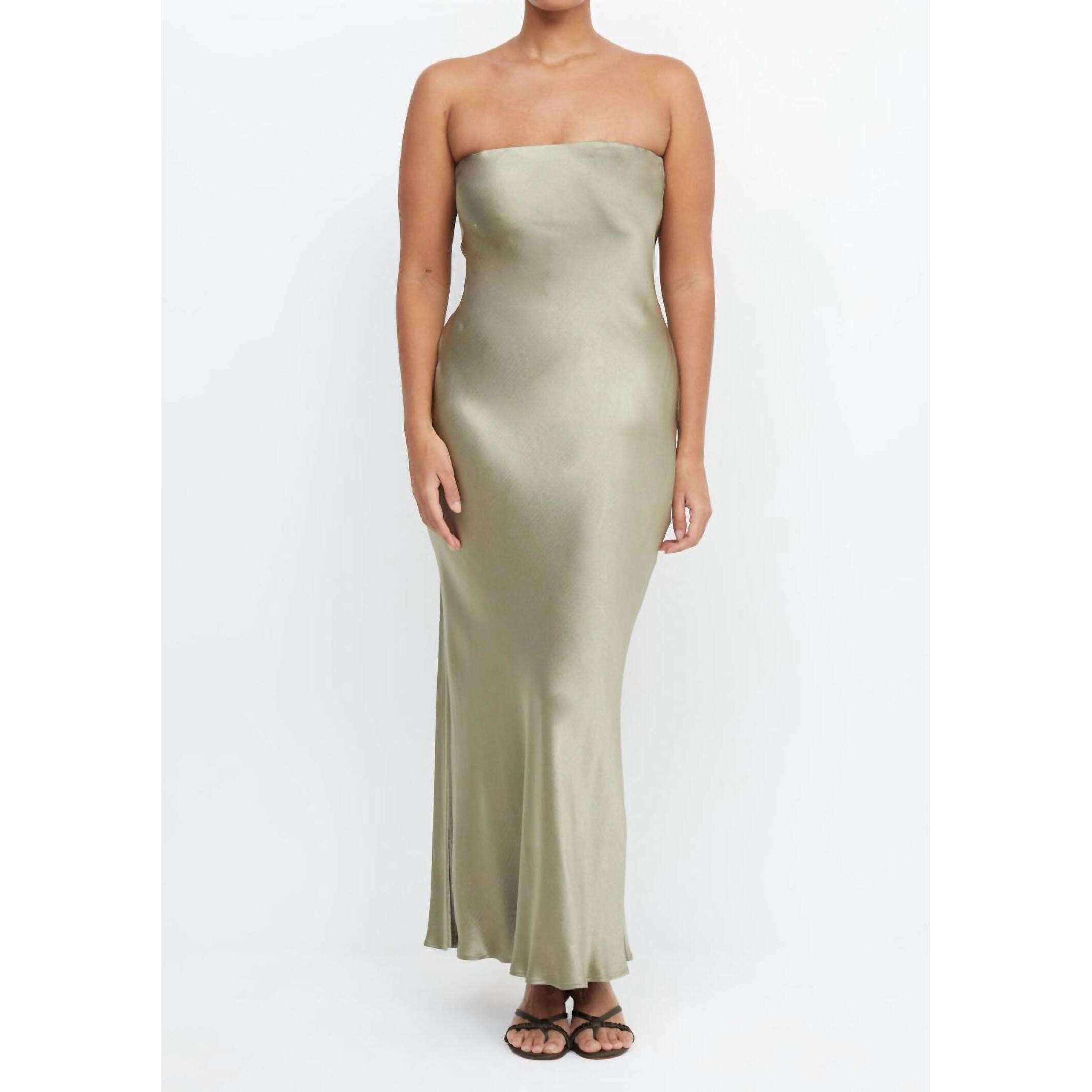 New Bec + Bridge Moondance Strapless Dress In Sage